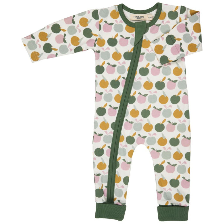 Apples Zip Romper by Pigeon Organics