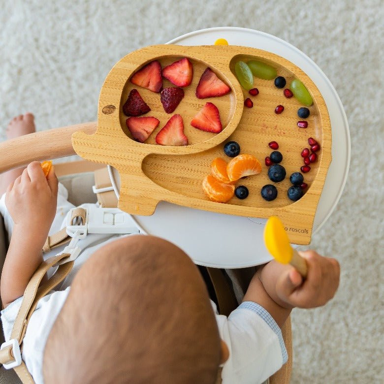 Bamboo Elephant Suction Plate Yellow - by Eco Rascals