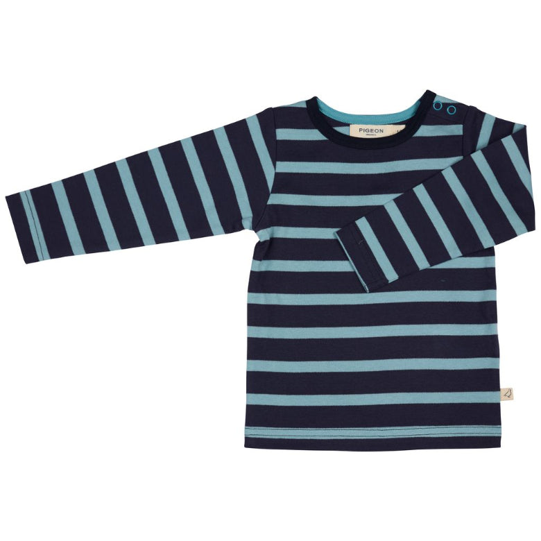 Navy Breton Long Sleeve Top by Pigeon Organics