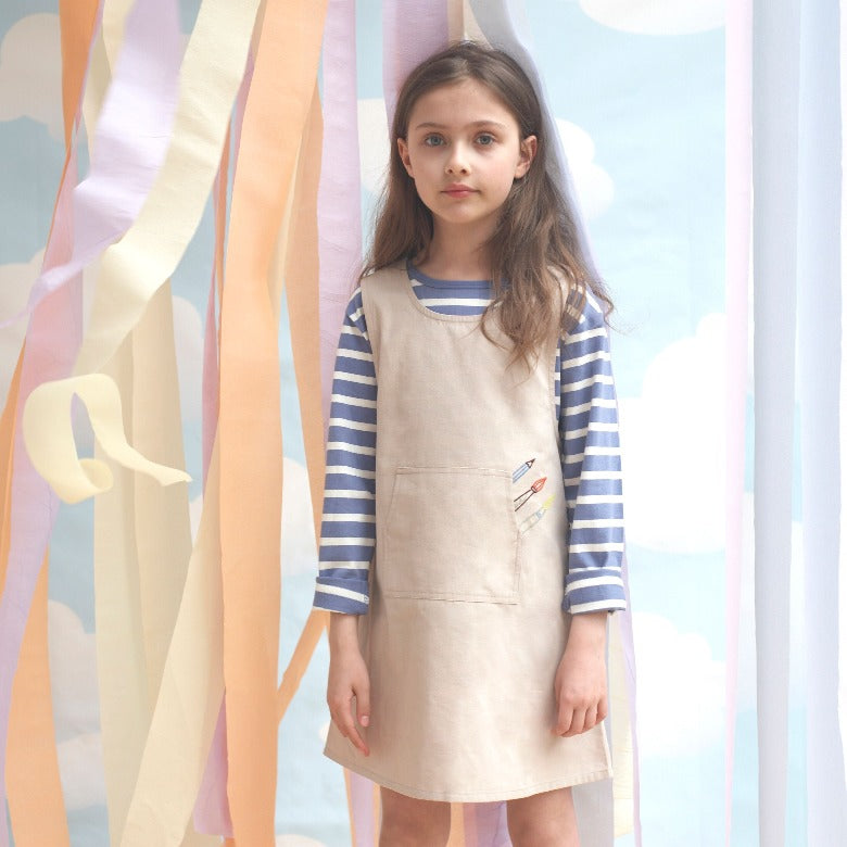 Artist Pinafore Dress Mushroom by Pigeon Organics