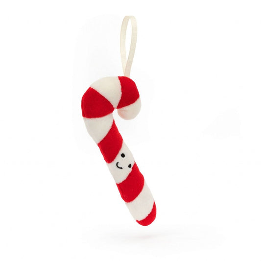 Festive Folly Candy Cane Decoration by Jellycat