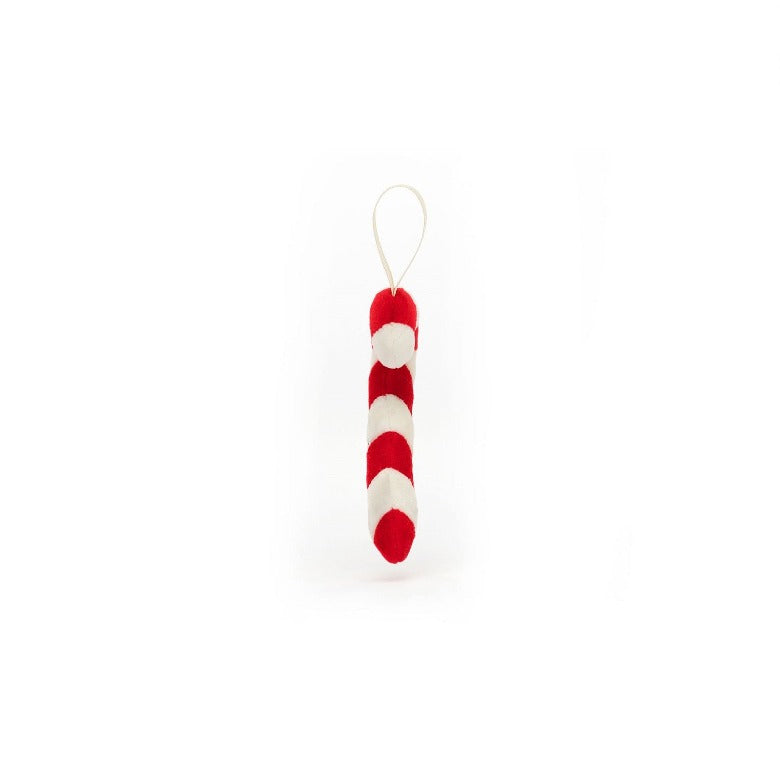 Festive Folly Candy Cane Decoration by Jellycat