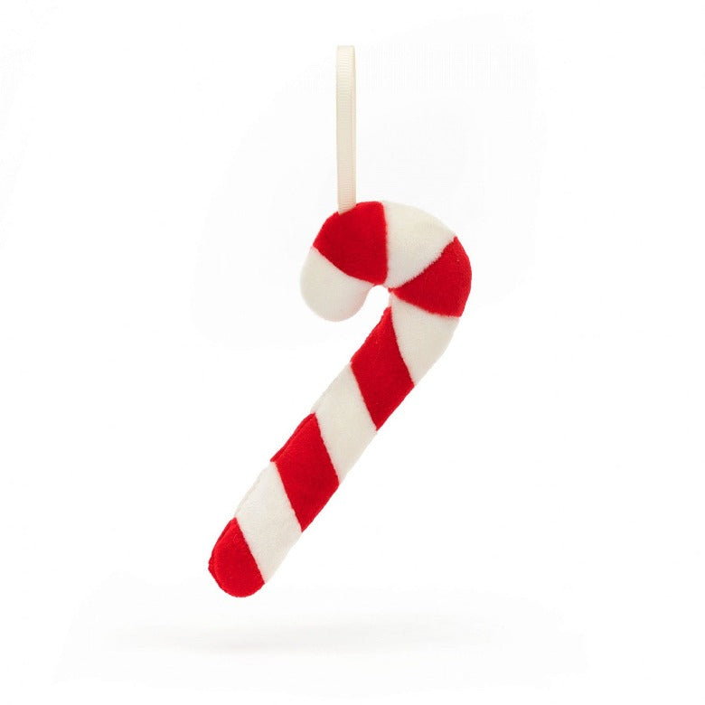 Festive Folly Candy Cane Decoration by Jellycat