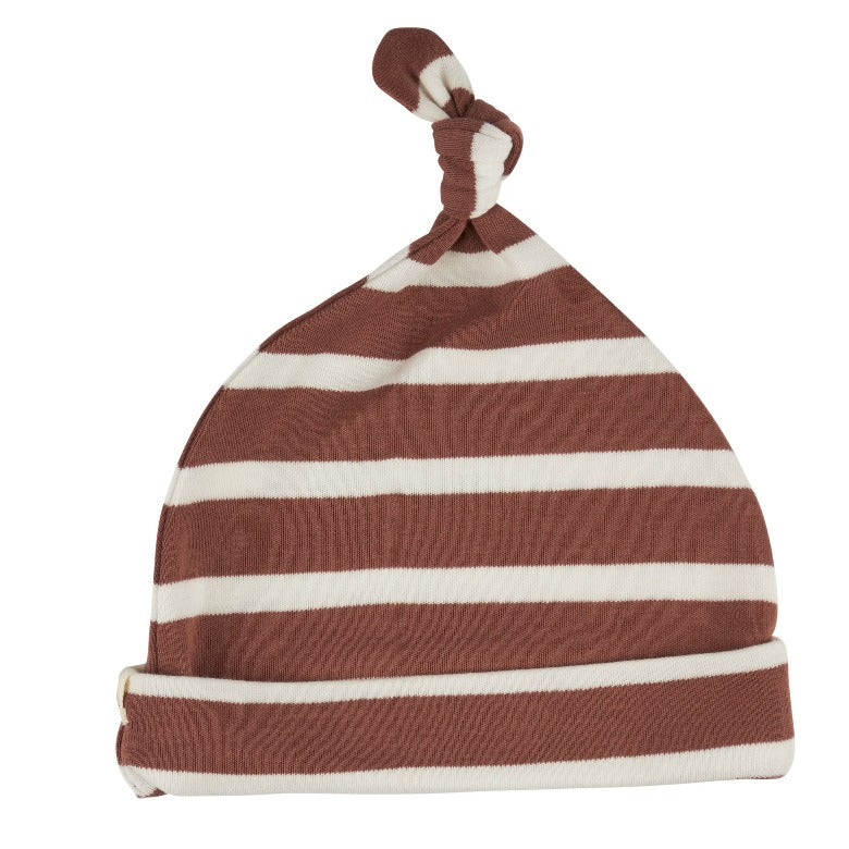 Mocha Breton Stripe Knotted Hat by Pigeon Organics