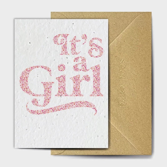 'It's A Girl' Plantable Card