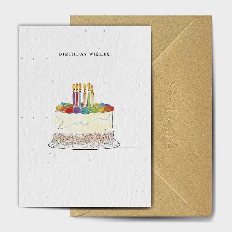 'Birthday Wishes- Cake' Plantable Card