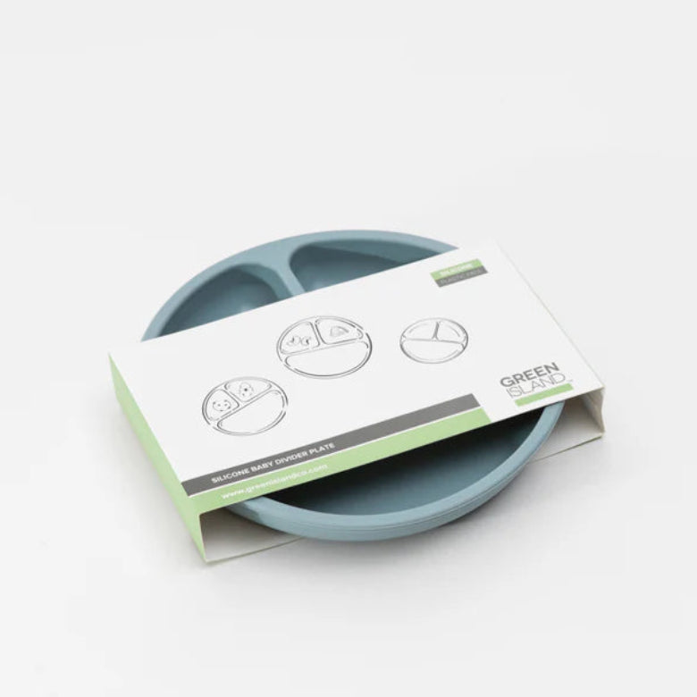 Blue Silicone Divider Plate by Green Island