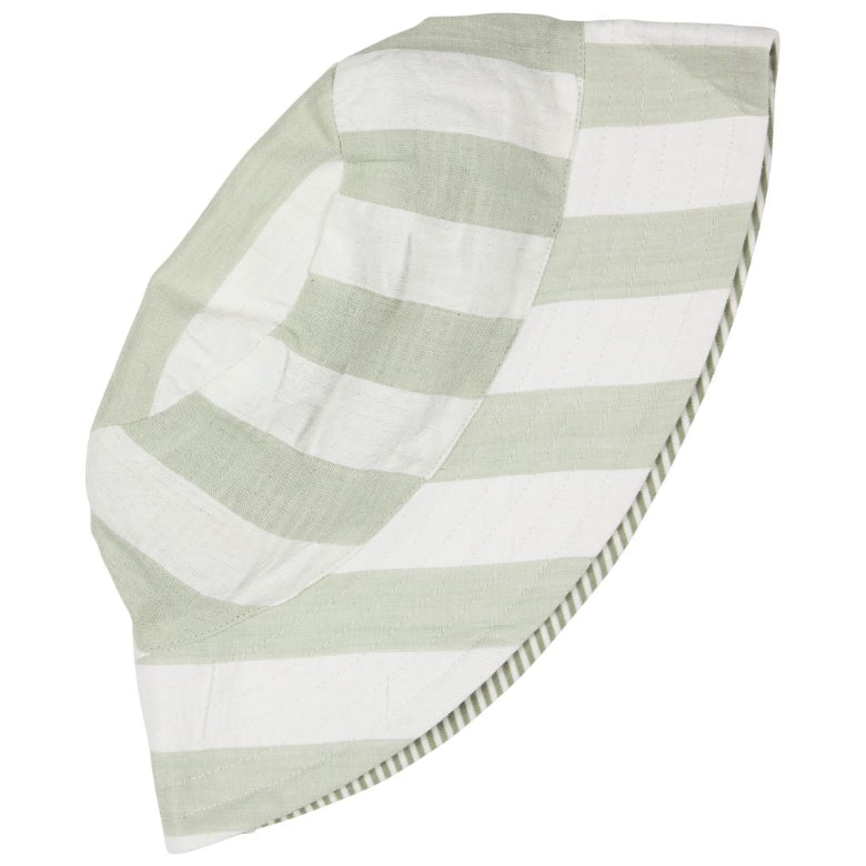 Green Wide Stripe Reversible Sun Hat by Pigeon Organics