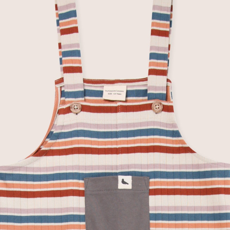 Multicolour Stripe Dungarees by Turtledove