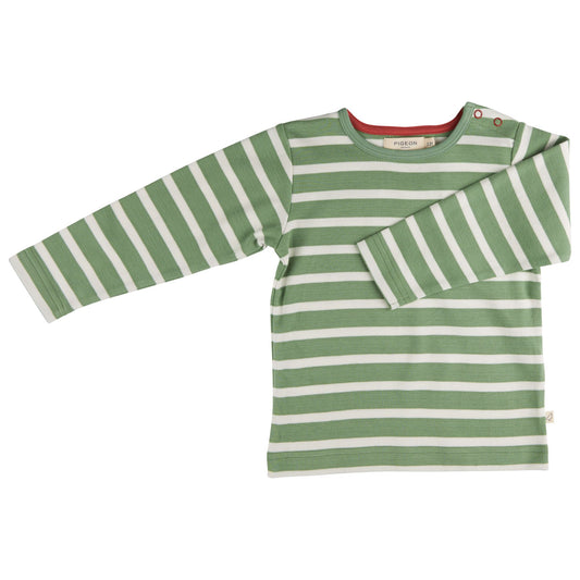 Basil Long Sleeve Breton Stripe Top by Pigeon Organics