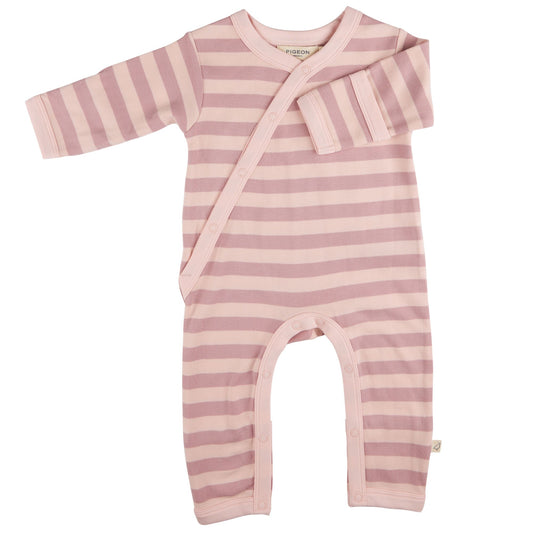 Pink Breton Stripe Kimono Romper by Pigeon Organics