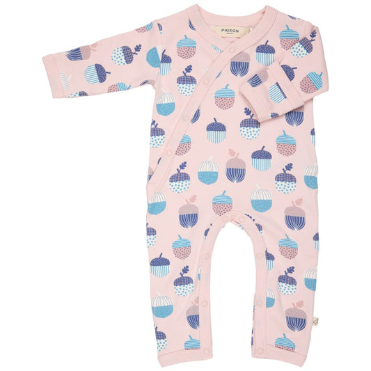 Pink Acorns Kimono Romper by Pigeon Organics