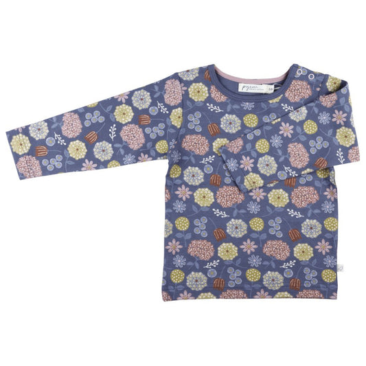 Floral-patterned long-sleeve shirt on a white background