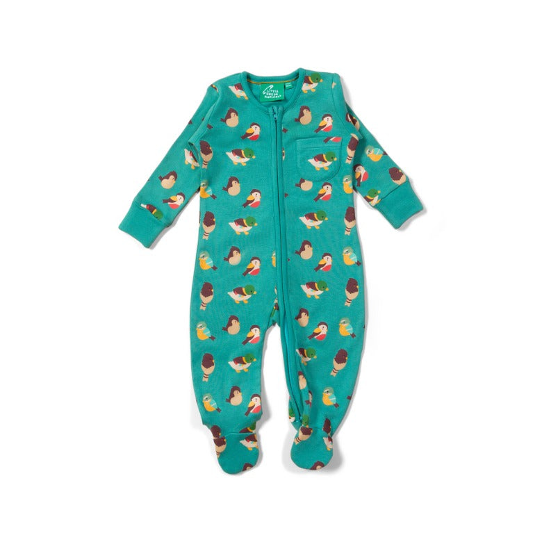 Garden Birds Zip Babygrow By Little Green Radicals