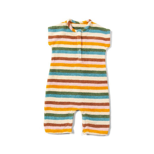 Rainbow Striped Towelling Romper By Little Green Radicals