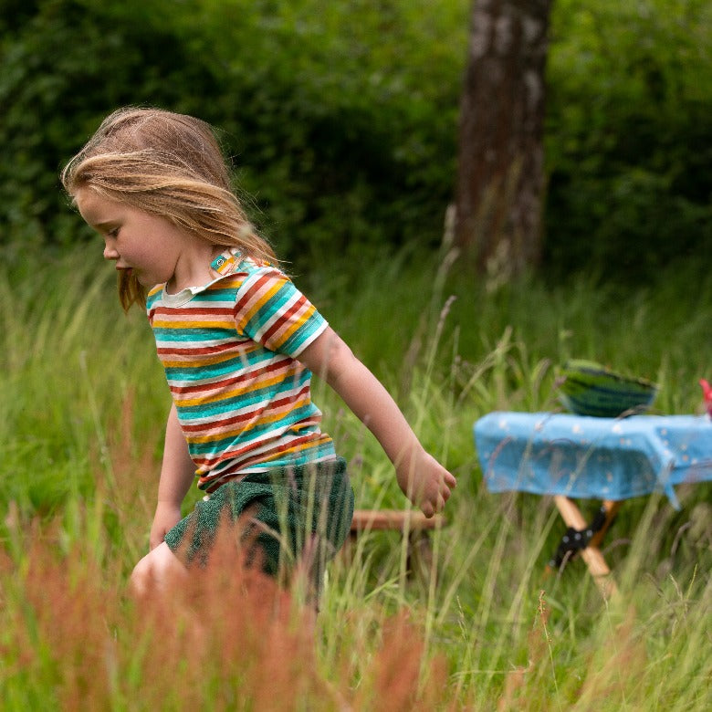 Rainbow Stripe Summer T-Shirt by Little Green Radicals