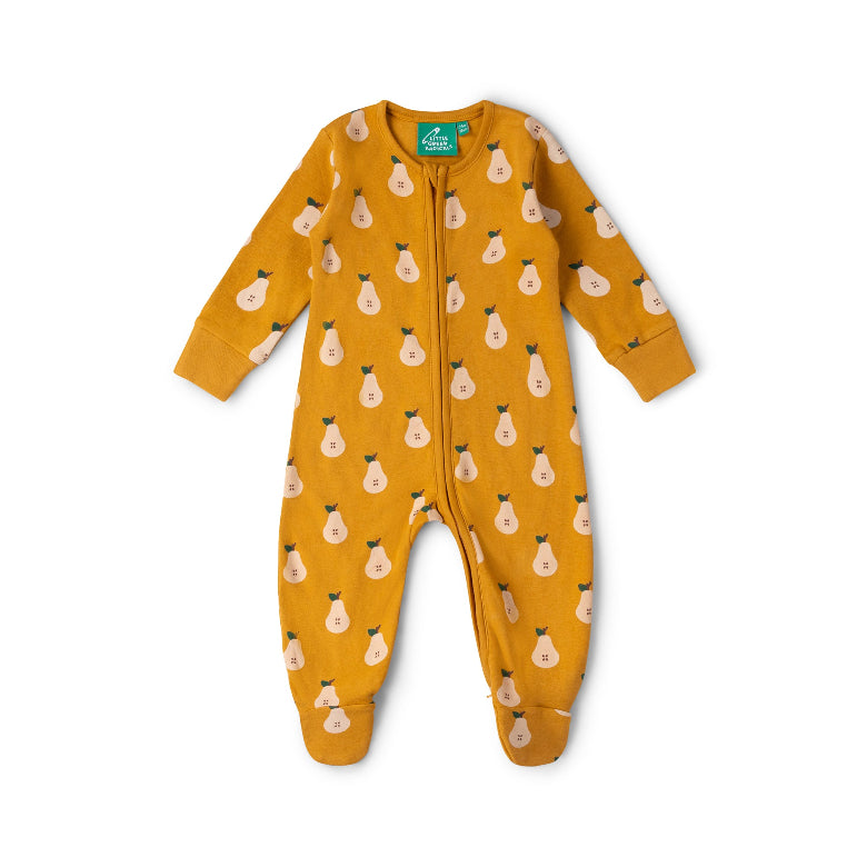 Summer Pears Zip Babygrow by Little Green Radicals