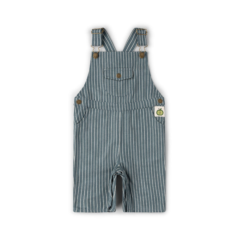 Navy Striped Dungaree Shorts by Little Green Radicals
