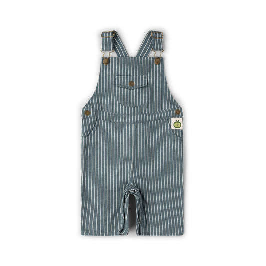 Navy Striped Dungaree Shorts by Little Green Radicals