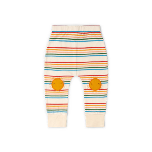 Sun Rays Knee Patch Striped Joggers by Little Green Radicals