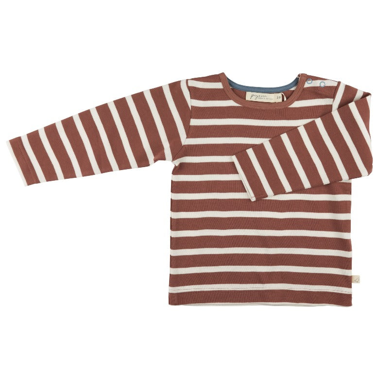 Mocha Breton Stipe Long Sleeve Top by Pigeon Organics