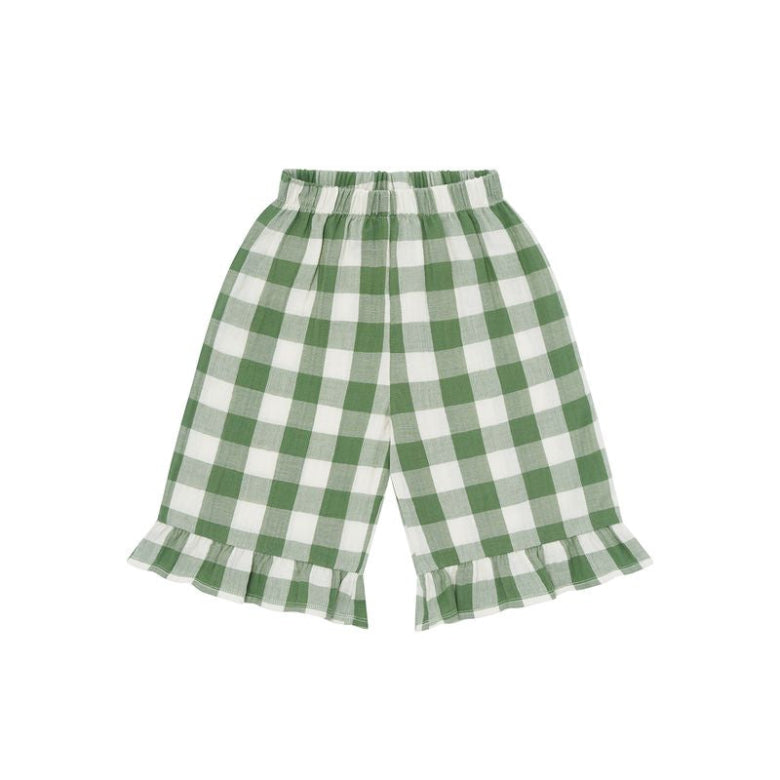 Dill Gingham Frill Culottes by Organic Zoo