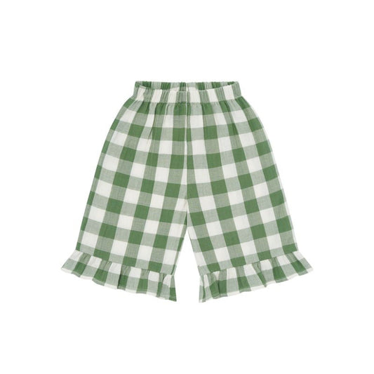 Dill Gingham Frill Culottes by Organic Zoo
