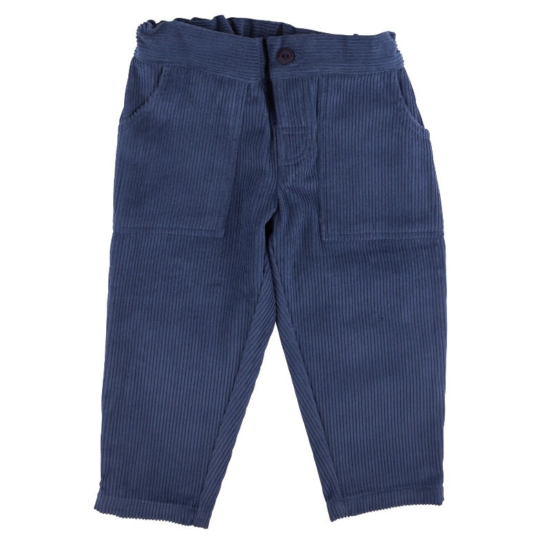 Blue Simple Cord Trousers by Pigeon Organics