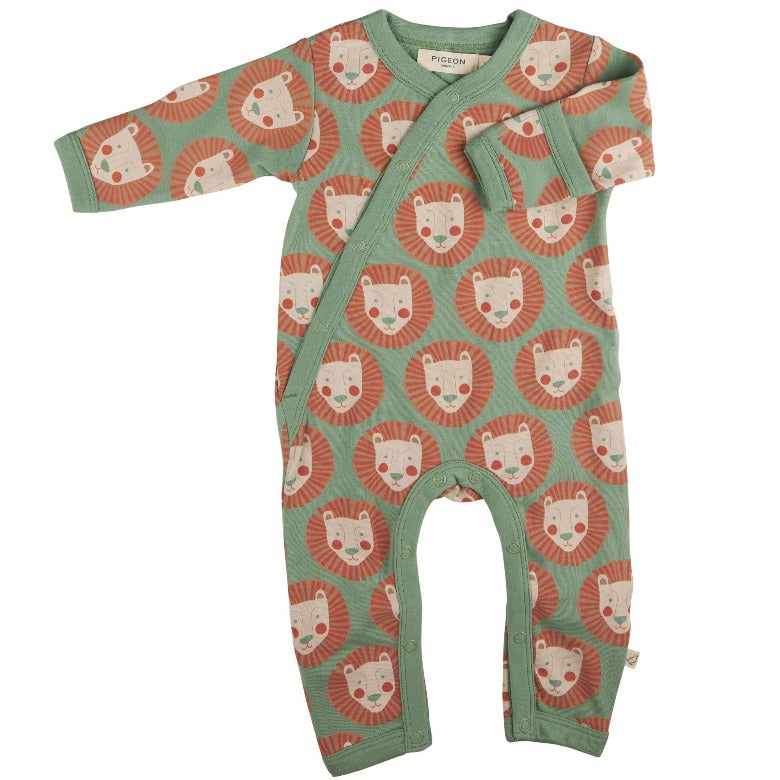 Lion Face Kimono Romper by Pigeon Organics