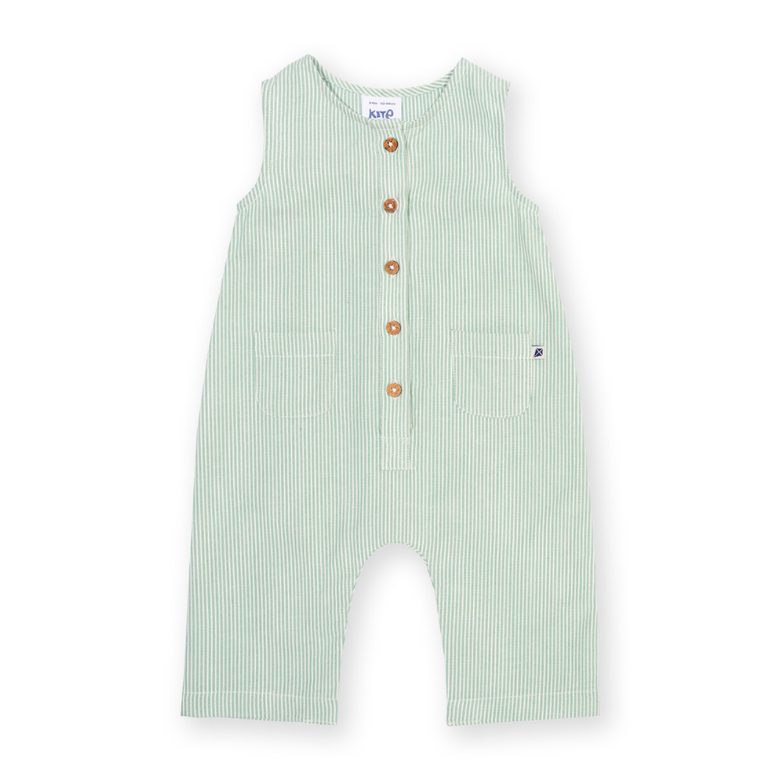 Sage Green Ticking Dungarees by Kite Clothing