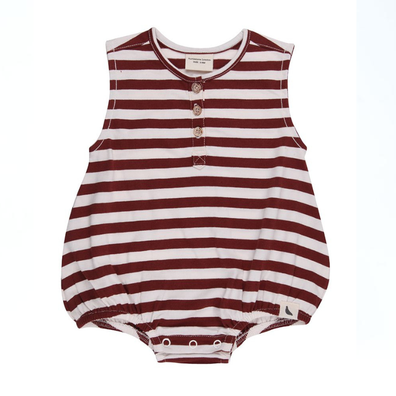 Brick Stripe Bubble Romper by Turtledove London