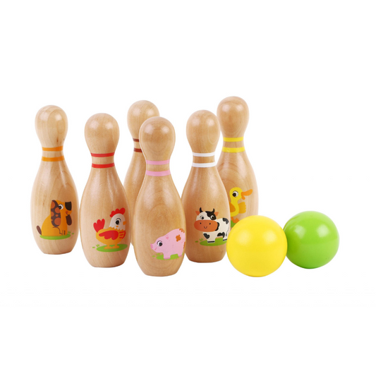 Wooden Farm Skittles By Jumini