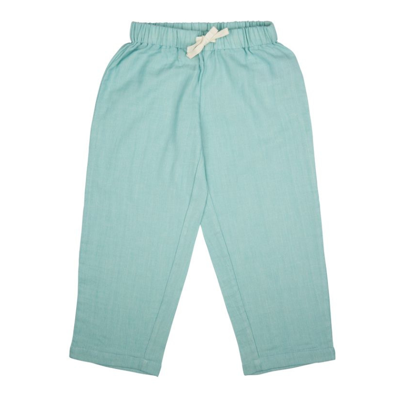 Blue Muslin Loose Summer Pants by Pigeon Organics