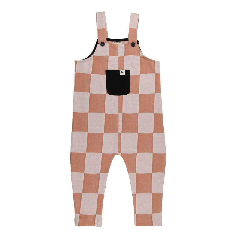 Chequer Easy Fit Dungarees by Turtledove London