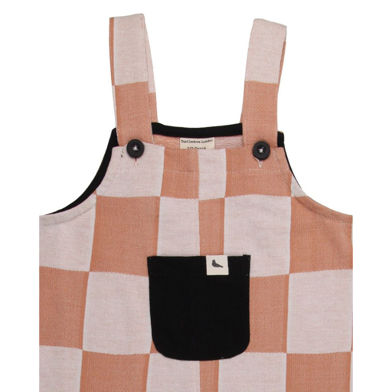 Chequer Easy Fit Dungarees by Turtledove London