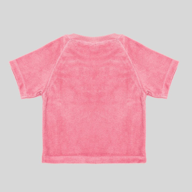 Pink Towelling T-Shirt by Tots in Towelling