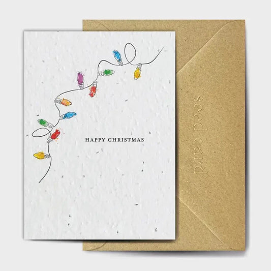 'Christmas Lights' Plantable Card