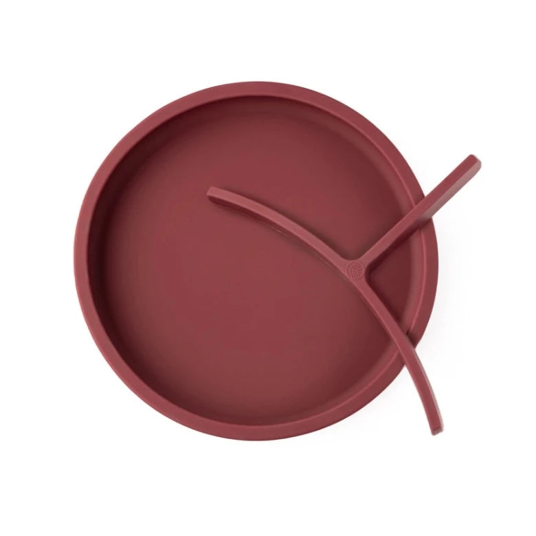 Silicone Divider Suction Plate - Burgundy by Eco Rascals