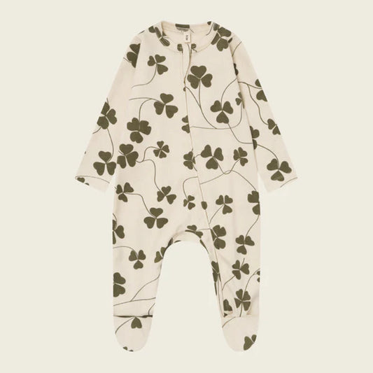 Clover Zip Sleepsuit Undyed by Organic Zoo