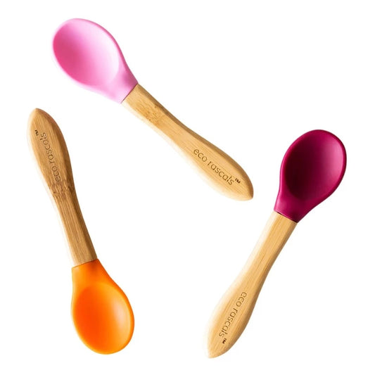 Colour Bamboo Spoons Pink, Red, Orange By Eco Rascals