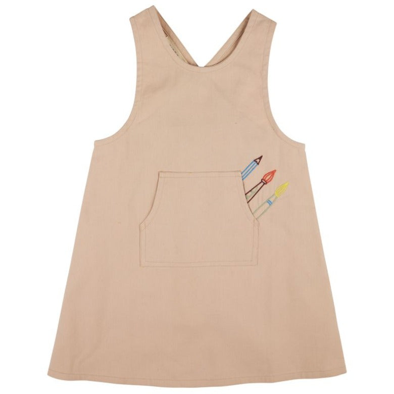 Artist Pinafore Dress Mushroom by Pigeon Organics