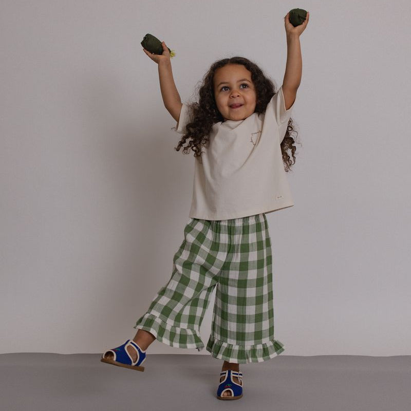 Dill Gingham Frill Culottes by Organic Zoo