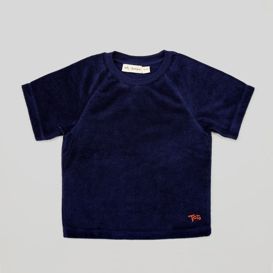 Navy Towelling T-Shirt by Tots in Towelling