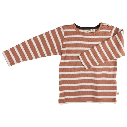 Macaroon Long Sleeve Breton Stripe Top by Pigeon Organics