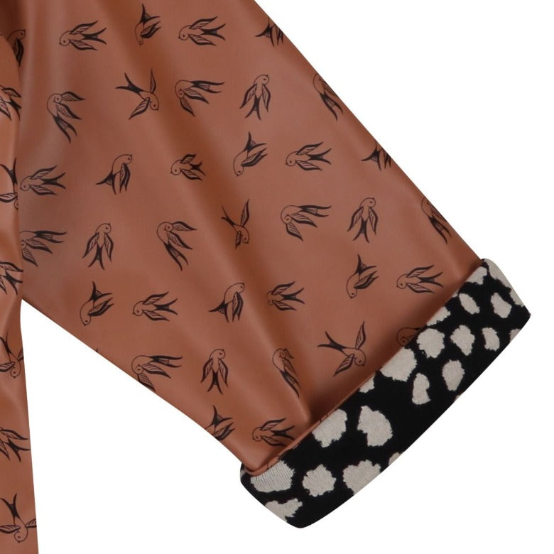 Bird Print Eco Raincoat by Turtledove London