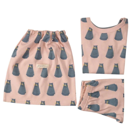 Pyjamas In A Bag- Pink Bear by Pigeon Organics