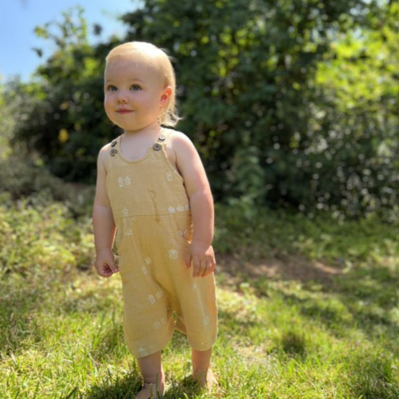 Golden Beach Huts Gauze overalls by Ettie + H