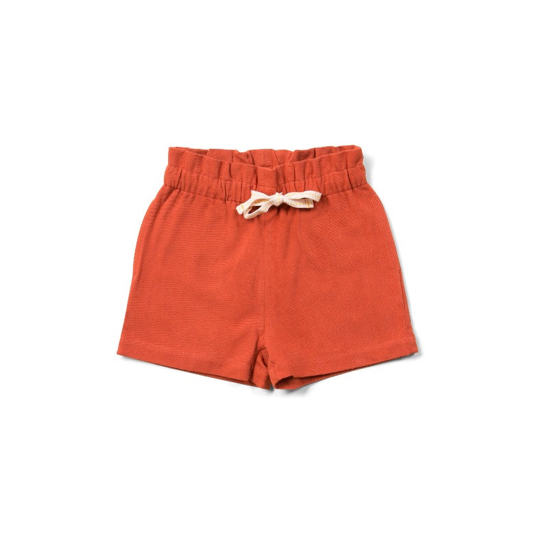 Soft Red Twill Shorts by Little Green Radicals