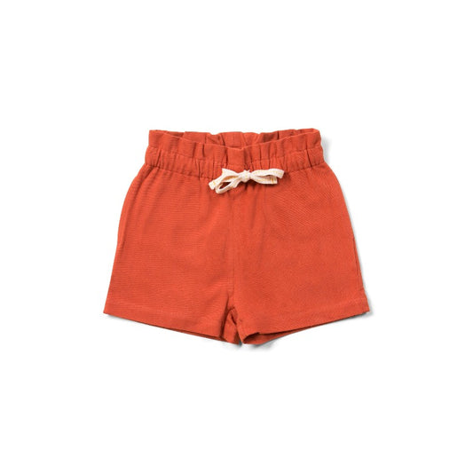 Soft Red Twill Shorts by Little Green Radicals