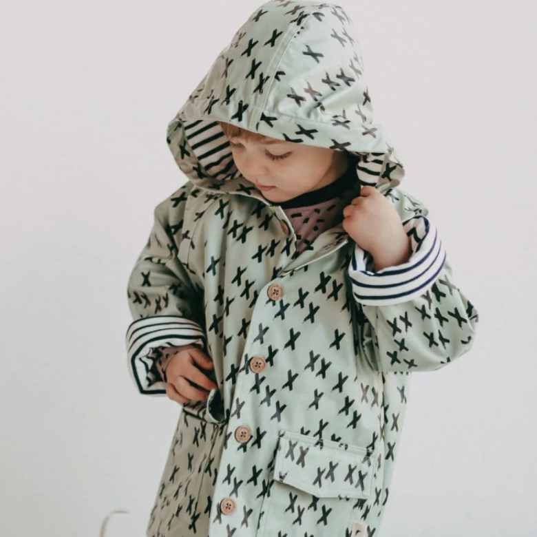 Green Kisses Eco Raincoat by Turtledove London